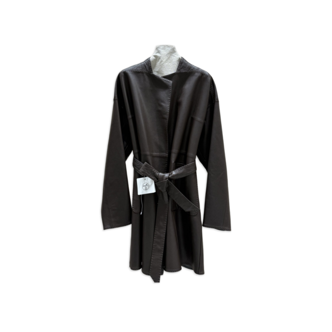 H**me5 mid-length leather coat